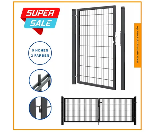 Gebr. Werth Gartentor aus Metall, Moosgrün, 100x100 cm