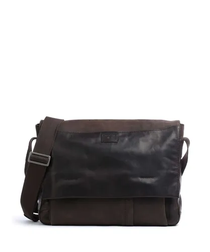 Strellson Brick Lane Jeremy Messenger - 41 cm Dark Brown - Aktentasche aus hochwertigem Leder mit Vintage-Look, ideal für Uni oder Büro. Cleveres Design mit Laptop- und Tabletfach sowie geräumigem Hauptfach für DIN A4 Unterlagen.