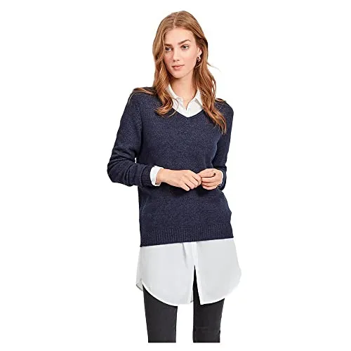 VIRIL L/S V-Neck Knit TOP-NOOS - Pullover für Damen mit V-Ausschnitt, überschnittenen Schultern und angenehmem Tragekomfort – perfekt für jeden Anlass.