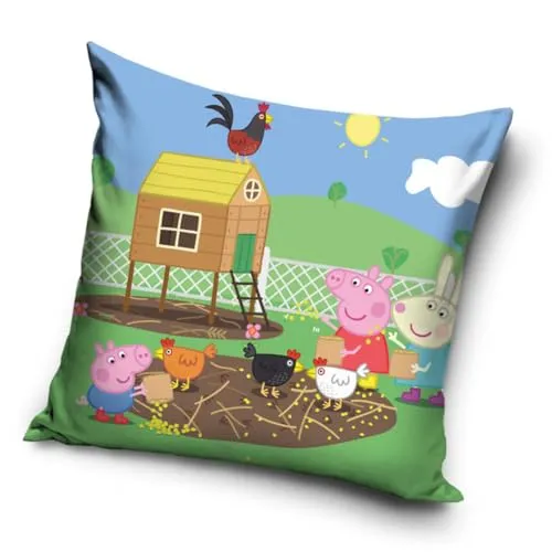 Une kompatibel mit Peppa Pig Wutz Kissenhülle Kissenbezug 40x40 cm (PP235023)
