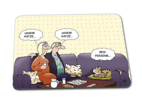 Uli Stein Mousepad Mauspad **Unsere Katze/ Mein Personal**