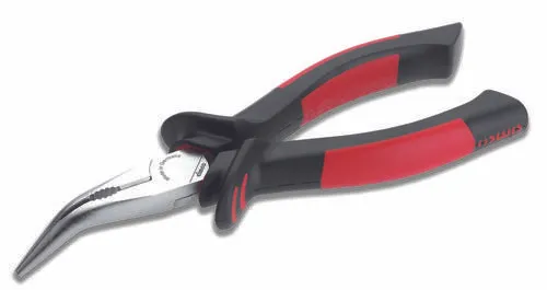 Cimco Telefonzange gebogen 10 0236 - 1.000 V VDE-geprüft - VDE-Telefonzange mit gebogenen Backen für präzises Greifen und Schneiden, ideal für Elektroarbeiten bis 1.000 V. Hohe Präzision dank induktiv gehärteter Schneide und ergonomischem 2-Komponenten-Griff.