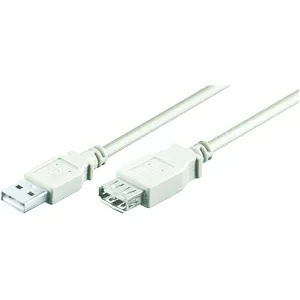 M-Cab USB 2.0 Kabel - A/A - St/Bu - grau - 3.00m, 3 m, USB A, USB A, USB 2.0, Männlich/Weiblich, Grau