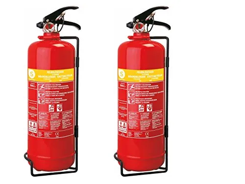 2er-Set Schaumlöscher 2 Liter - Feuerlöscher für A und B - Feuerlöscher für Feuerklassen A und B, ideal für Zuhause oder Büro, mit Löschschaum für effektive Brandbekämpfung.