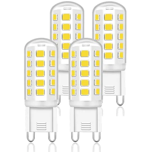 Mizlay 4er Leuchtmittel G9 LED Neutralweiß 4000K, Lampe LED G9 4W Ersatz 40W Halogenlampe, AC220-230V GU9 Birne Steckbirnen Kein Flackern Nicht Dimmbar