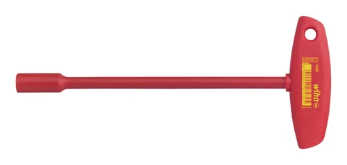 Wiha VDE Steckschlüssel-Schraubendreher 13mm - 230mm Klingenlänge - Metallwerkzeug mit Stückgeprüfter Schutzisolation bis 1.000 V AC, ideal für sichere elektrische Arbeiten.