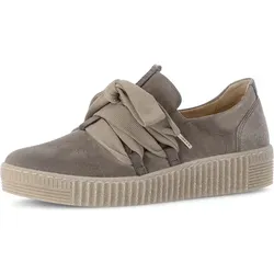 Plateausneaker GABOR Damen, grau (taupe) - Sportliche Plateausneaker aus hochwertigem Kalbveloursleder mit Gabor BEST FITTING für optimalen Tragekomfort. Ideal für modebewusste Damen, die Wert auf Stil und Bequemlichkeit legen.