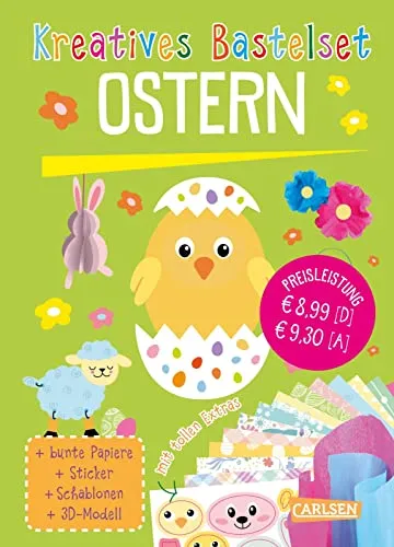 Bastelset für Kinder: Ostern: Bastelspaß für Kinder ab 6 Jahren | Set zum Basteln, Malen, Stickern und Bauen rund um das Thema Ostern und Frühling