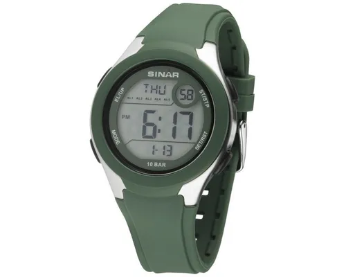 SINAR Quarzuhr XV-19-3 - Sportliche Digitaluhr mit 5 Alarmen, Stoppuhr und 10 Bar Wasserdichtigkeit, ideal für Outdoor-Aktivitäten und aktive Lebensstile.