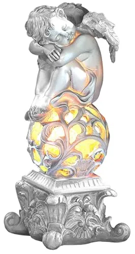 Lunartec Gartendekoration Träumender Engel mit Solar-LED-Beleuchtung