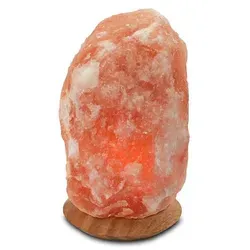 Beleuchteter Salzkristall ROCK, 4-6 kg mit Holzsockel - Tischleuchten: Handgefertigter Salzkristall ROCK, ca. 4-6 kg, einzigartig in Form und Farbe - ideal für stimmungsvolle Akzente in Ihrem Zuhause.
