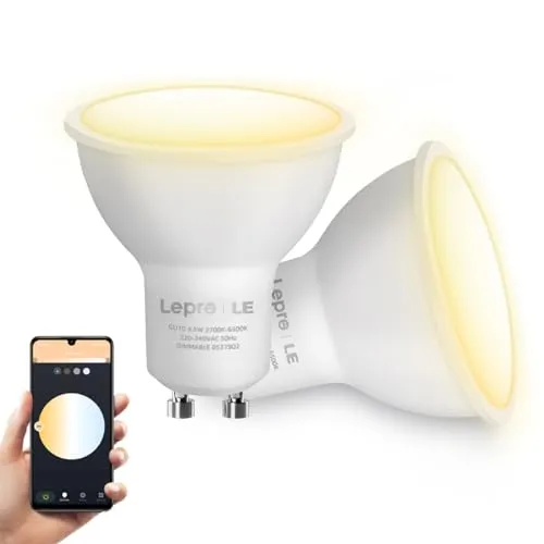 Lepro GU10 Smart LED Lampen, Alexa Glühbirne Dimmbar Warmweiß und Kaltweiß, LED Leuchtmittel, kompatibel mit Alexa und Google Home, 2 Stück
