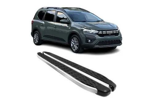 OMAC Kfz-Schmutzfänger Alu Seitenschweller für Dacia Jogger 2022-2025 Schwarz 2tlg. - Robuste Aluminium Trittbretter für Dacia Jogger, bieten optimalen Schutz der Karosserie und erleichtern den Einstieg. Rutschfestes Design für alle Wetterbedingungen.