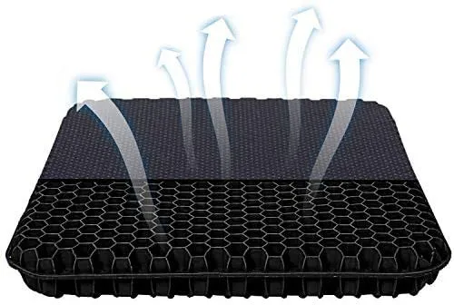 HSSGGV Gel-Sitzkissen mit Waben-Design – Rutschfest & Atmungsaktiv (44 * 39 * 4 cm)
