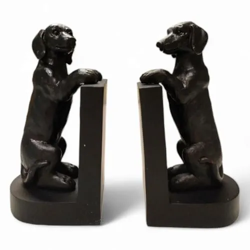 Buchstütze Dackel Hunde Buchständer 2er-Set - Buchstützen im niedlichen Dackel-Design, perfekt für Ordnung und Stil in deinem Bücherregal. Ideal für Hundeliebhaber und als humorvolles Geschenk für Leseratten.