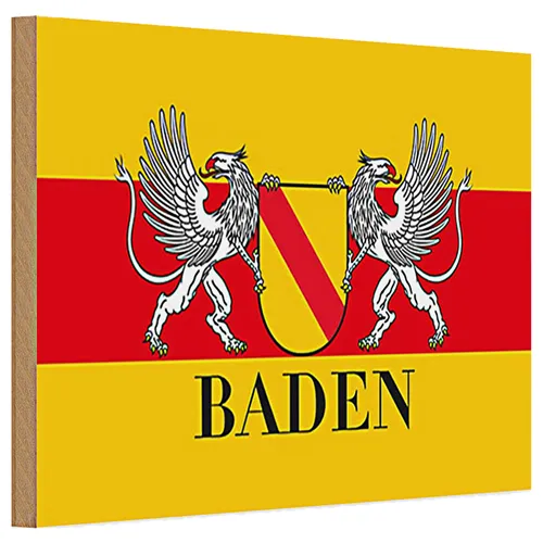 Holzschild Flagge 30x20cm Baden Wappen Wanddeko