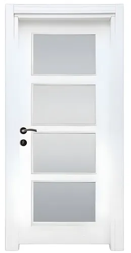Moderne Weiße Holztür mit Milchglas - Elegante Holztür mit Milchglas für stilvolle Räume. Breite 87 cm, Höhe 205 cm, ideal für Wohnzimmer, Küche und Flur. Hochwertige Verarbeitung und modernes Design vereinen Funktionalität und Ästhetik.