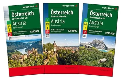 Österreich, Straßenkarten-Set 1:250.000, freytag & berndt: 3 Blätter in Kunststoff-Hülle (freytag & berndt Auto + Freizeitkarten)