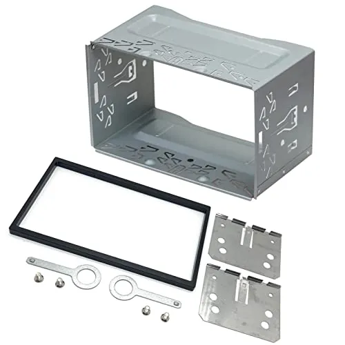 Sound-Way 2 DIN doppel DIN Autoradio Radioblende Radiorahmen Metallrahmen Halterung Faszienmontageset Rahmen mit Universal Metallisch Dashboard, Schlüssel Auto Radio Auto DVD Player GPS Navigation