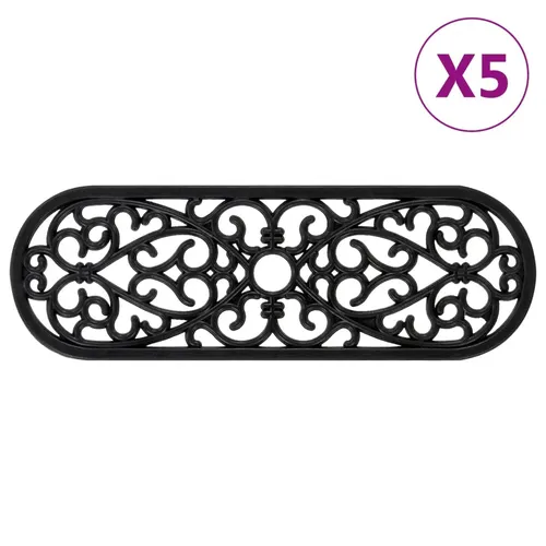 vidaXL Stufenmatten 5 STK. - Antirutschmatte für sichere Treppen - Stufenmatten aus langlebigem Gummi mit Anti-Rutsch-Funktion für mehr Sicherheit beim Treppensteigen. Ideal für Innen- und Außenbereiche, einfach zu reinigen und mit elegantem Vintage-Design.
