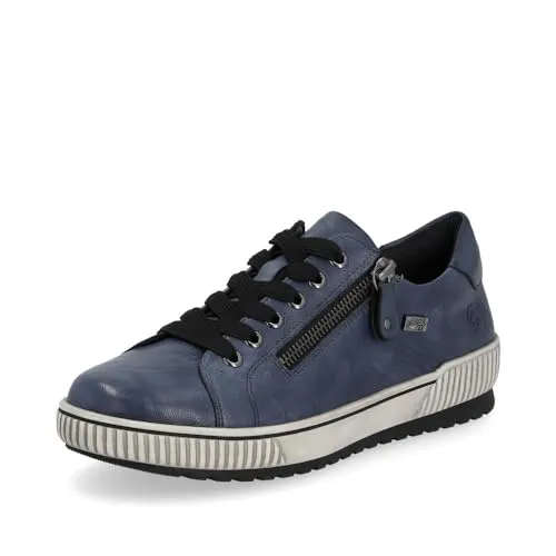 Remonte Damen D0700 Sneaker, Blau - Damen-Sneaker mit wasserabweisendem remonteTEX, ideal für sportliche Freizeitlooks und optimalen Tragekomfort durch das herausnehmbare Wechselfußbett.