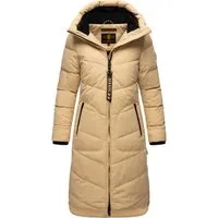 MARIKOO Damen Winterjacke Steppmantel Beige Gr.XL - Funktionsjacke aus wind- und wasserabweisendem Material, perfekt für kalte Tage. Hoher Kragen und exzellente Passform sorgen für optimalen Tragekomfort.