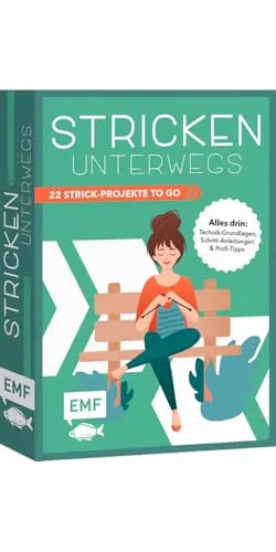 Stricken unterwegs: 22 Strick-Projekte to go im praktischen Mitnahmeformat: Mützen, Pullover, Socken, Schals | Alles drin: Technik-Grundlagen, Schritt-Anleitungen & Profi-Tipps