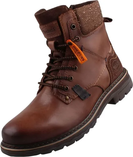 Dockers by Gerli Herren Leder Stiefel Schoko EU 40 - Wanderschuhe mit angerautem Textilfutter und hochwertigem Lederobermaterial, ideal für komfortable Wanderungen und Outdoor-Aktivitäten.