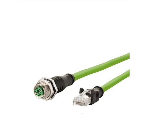 Metz Connect Verbindungsleitung M12 BU-RJ45 ST, 1000 cm - M12 Industrial Ethernet Kabel, X-kodiert für sichere Datenübertragung in der Automatisierung. Besonders robust und flexibel, erfüllt höchste industrielle Standards.