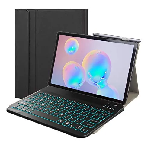 Lobwerk 3in1 Bluetooth Tastatur (Weiß) + Maus + Cover für Samsung Galaxy Tab S5e T720 11 Zoll Case Schutz Hülle Tasche Keyboard