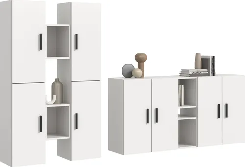 xonox.home Wohnkombination The One in Weiß - Moderne Wohnkombination in Weiß mit kompakten Maßen (B/H/T: 270x182x34 cm) für stilvolle Ordnung im Wohnzimmer oder Jugendzimmer. Pflegeleichte Oberflächen und praktische Details bieten hohen Nutzungskomfort.