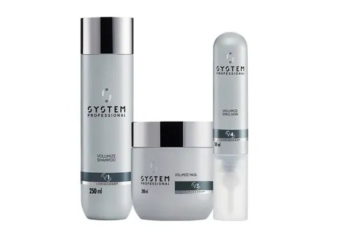 System Professional Volumize Set Shampoo + Maske + Emulsion, 3-tlg. - Das System Professional Volumize Set bietet reichhaltige Pflege für feines Haar. Mit Shampoo, Maske und Emulsion für mehr Fülle, Stabilität und sanfte Reinigung. Ideal für sichtbar voluminöses Haar mit verbesserter Stylingkontrolle.