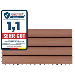 Produktbild casa pura Klickfliesen | WPC-Terrassendielen Royal | Hellbraun 60x30 cm | 6 Stück