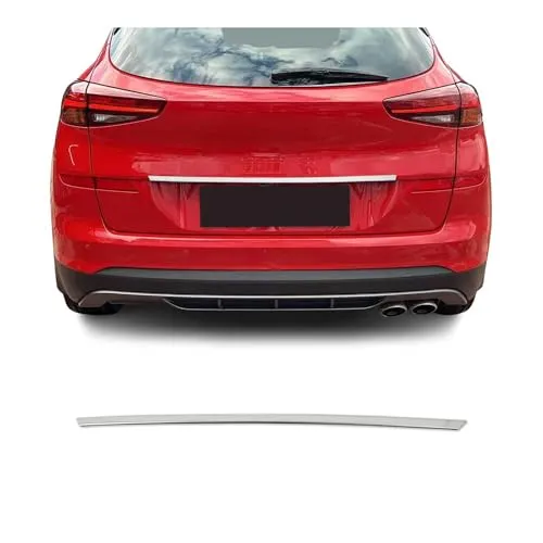 OMAC Zierleisten-Aufkleber Kofferraumleiste für Hyundai Tucson 2015-2021 - Hochwertiger, rostfreier Kofferraumaufkleber in Silber für einfache Installation und Pflege. Perfekt für Fahrzeugverschönerung und langlebige Nutzung.