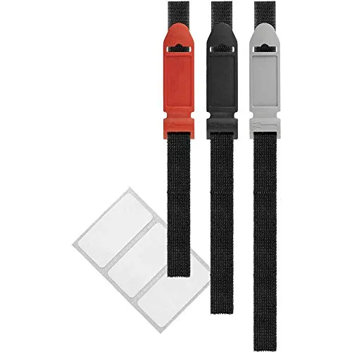 Label The Cable LTC Basic Flexibel Klettbinder 3er Set schwarz/rot/grau