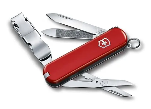 Victorinox Schweizer Taschenmesser, Nail Clip 580, Multitool, Maniküre, Pediküre, 8 Funktionen, Kleine Klinge, Nagelfeile, Rot