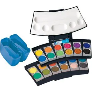 Pelikan Deckfarbkasten ProColor 735 - 24 Farben - Schreibutensilien mit 24 leuchtenden Farben, ideal für kreative Projekte und Malspaß für Kinder und Erwachsene.