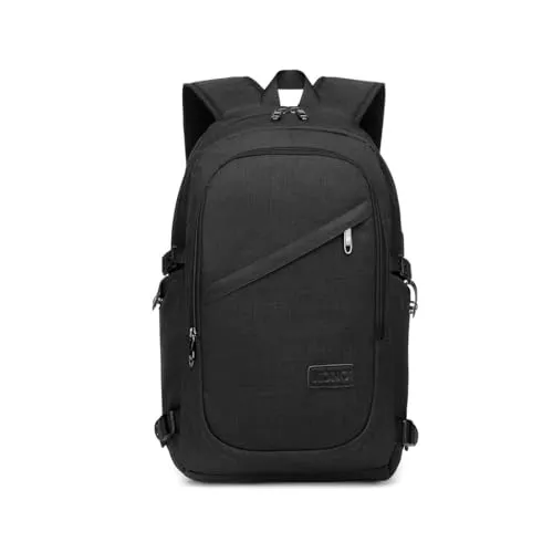 KONO Travel Laptop Rucksäcke College-Rucksack für die Schule Anti-Diebstahl 15,6-Zoll-Laptop-Rucksack mit USB-Ladeanschluss Lightweight Laptop Computer Business Arbeit Tasche (schwarz)