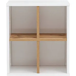 Schildmeyer Wandregal Padua, eiche/weiß, 4 Fächer - Sonstige Badezimmermöbel, modernes Design mit 4 praktischen Fächern für optimale Stauraumnutzung, ideal für kleine Räume.
