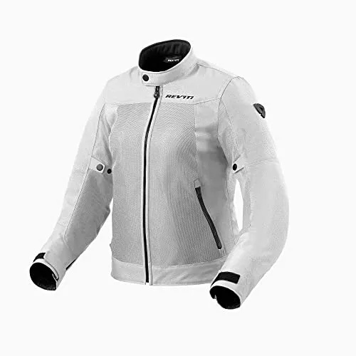 Revit Eclipse 2 Textiljacke Damen - Hellgrau - Größe 40 - Motorradjacke mit atmungsaktiven Mesh-Einsätzen und SEESMART Protektoren für optimalen Schutz und Komfort bei sommerlichen Fahrten in der Stadt.