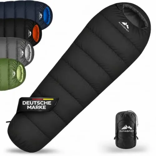 AlpinSpirit Schlafsack für 3 Jahreszeiten, leicht und kompakt