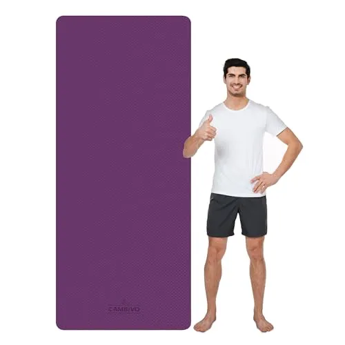 CAMBIVO Yoga Matte Extra Lang, 213x81x0.6cm Yogamatte, Sportmatte Fitnessmatte Rutschfest, Gymnastikmatte aus TPE für Yoga, Sport, Pilates, Gym, Workout, Zuhause