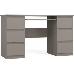 Computertisch KUBA – 6 Schubladen, ausziehbare Tastaturablage, Farbe: Ton