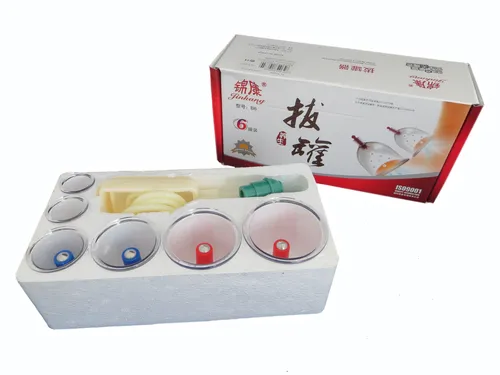 HQ Massage Schröpfen Set mit 6 Schröpfgläser mit Magneten + Pumpe Akupressur FIT