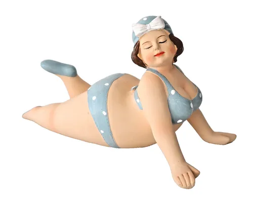 Frau im Bikini Mollige Dicke Dame Rubens Badeanzug Deko Retro Figur Skulptur