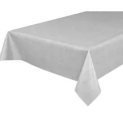 Beautex Tischdecke Wachstuchtischdecke, Leinen hellgrau, abwischbar Wachstuch Garten (1-tlg) grau Rund | 140 cm x 140 cm