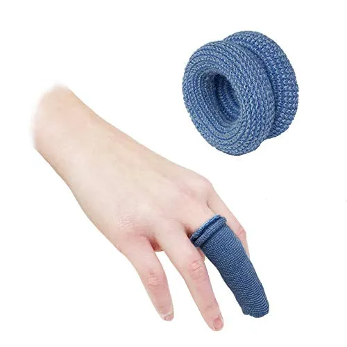 TOOLSTAR 10 Stück Fingerverbände, Erste-Hilfe-Bandage, Finger-Bobs, Kinderbetten, Kumpelverband, 15 x 600 mm, zur Verwendung unter einem Fingerbett, Blau