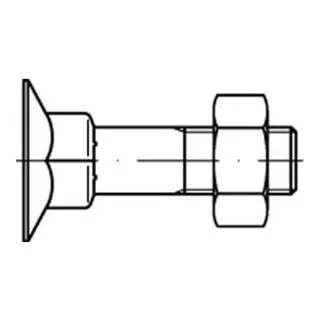 DIN 605 Senkkopfschraube M8x35 mit Nase und Mutter, 200 Stück - Schlossschrauben, hochwertige Senkkopfschrauben aus Stahl 4.6, ideal für stabile Verbindungen mit hohem Vierkantansatz und Sechskantmutter.