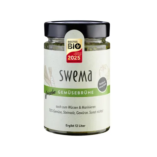 Frische Gemüsebrühe - SweMa - bio & roh (320 g) - Kräuter & Gewürze, 100% bio und roh für eine natürliche und gesunde Küche.