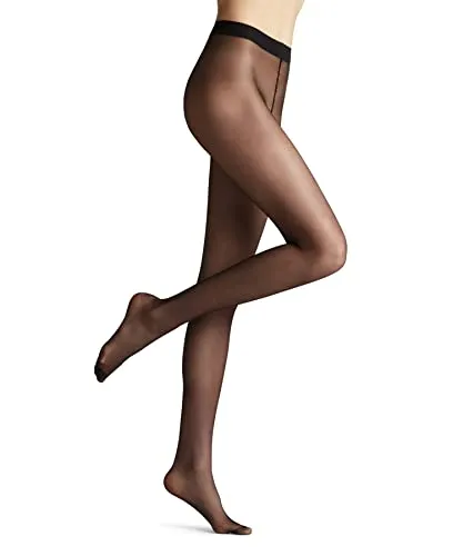FALKE Damen Strumpfhose Seidenglatt 15 DEN W Ti transparent einfarbig 1 Stück, Schwarz Black 3009, XL